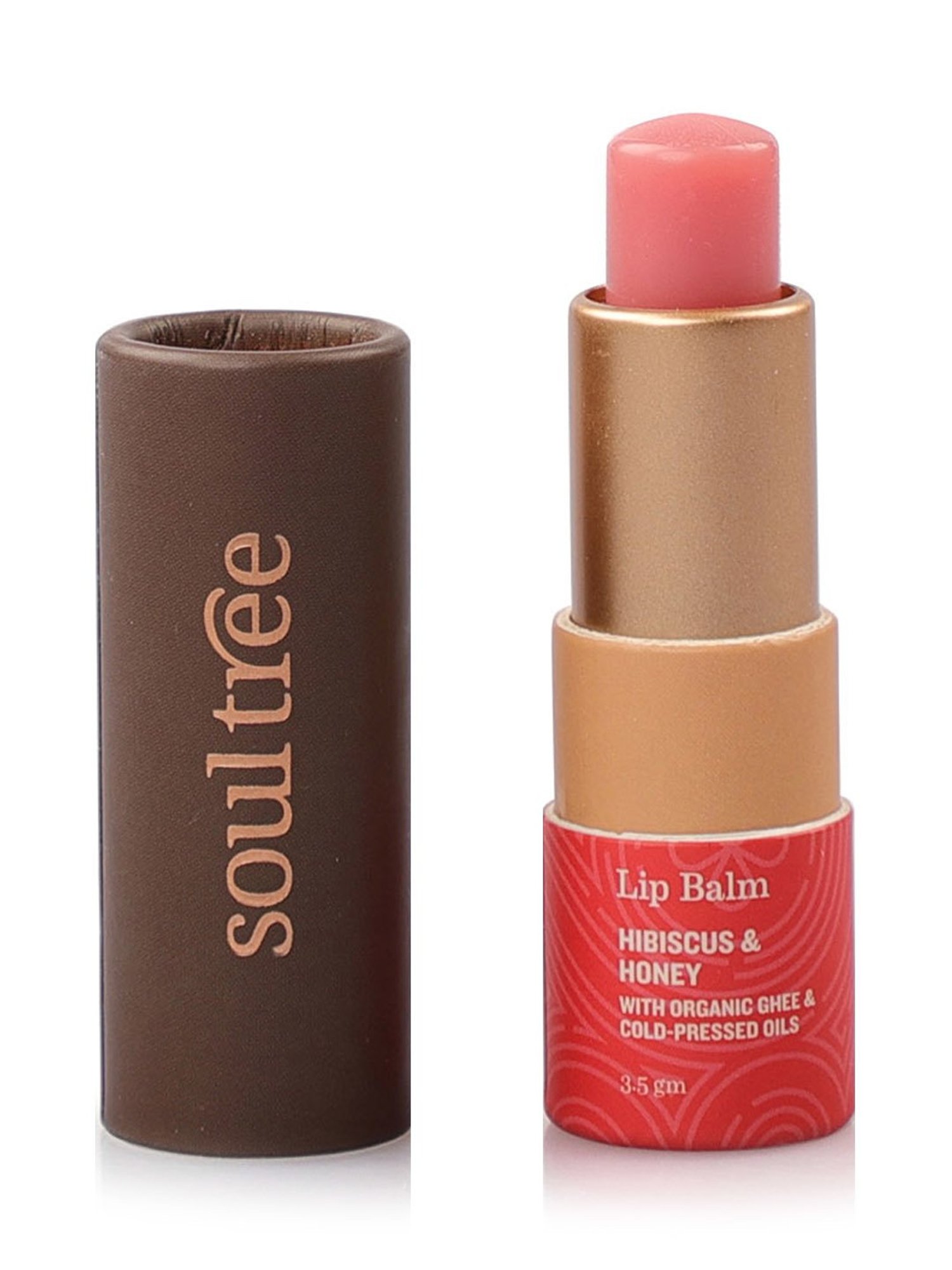 SoulTree Hibiscus & Honey with Organic Ghee & Cold Pressed Oils Ayurvedic Lip Balm - 3.5 gm