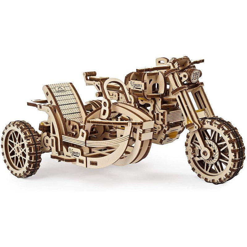 UGears Models UGears Mechanical Models 3D Wooden Puzzle | Motorcycle with Sidecar