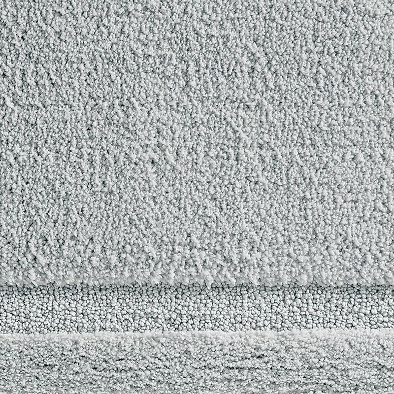 mDesign 3 Piece Decorative Bathroom Accessory Set, Curtain, Rug, Can - Mint/Gray