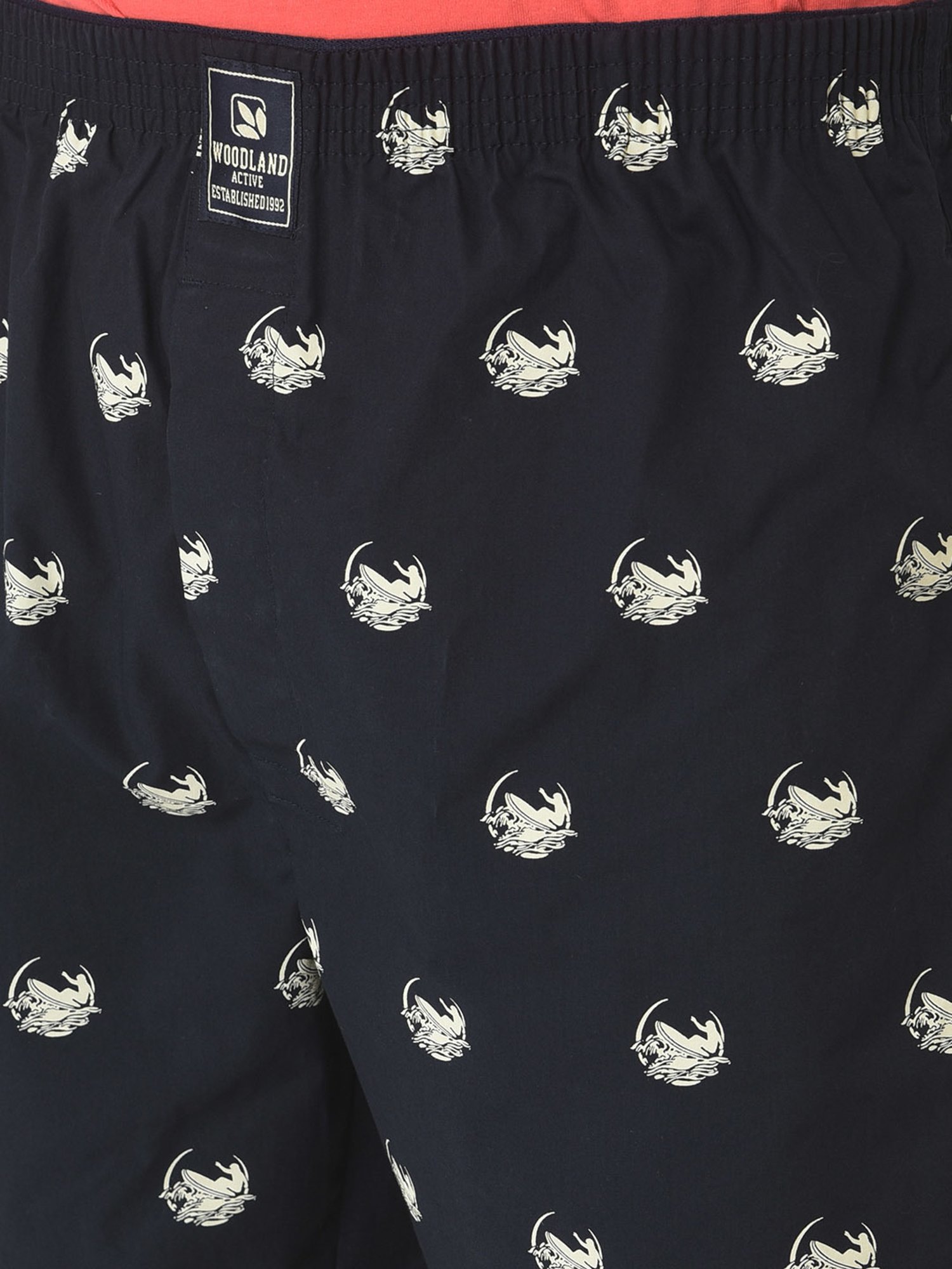 Woodland Navy Printed Shorts