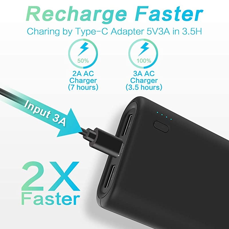 External Cell Phone Charger Phone Battery Charger Portable 15W 5V3A Max USB C Power Bank Compatible with iPhone 678Xs MaxXSXR and Other Smart Devices