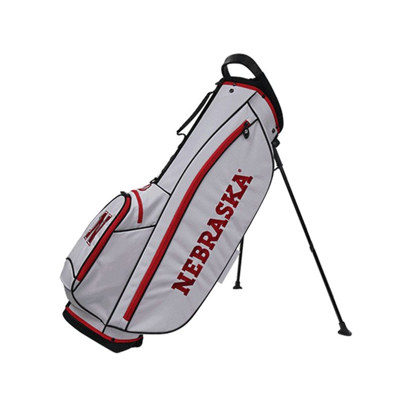 Bridgestone 2019 Collegiate University NCAA 9 In 4 Way Stand Lightweight Golf Bag with Carry Handle, Nebraska
