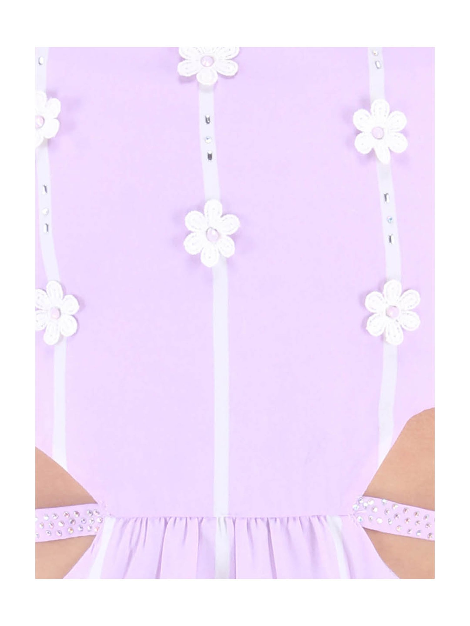 Cutecumber Kids Lilac Striped Dress with Sling Bag