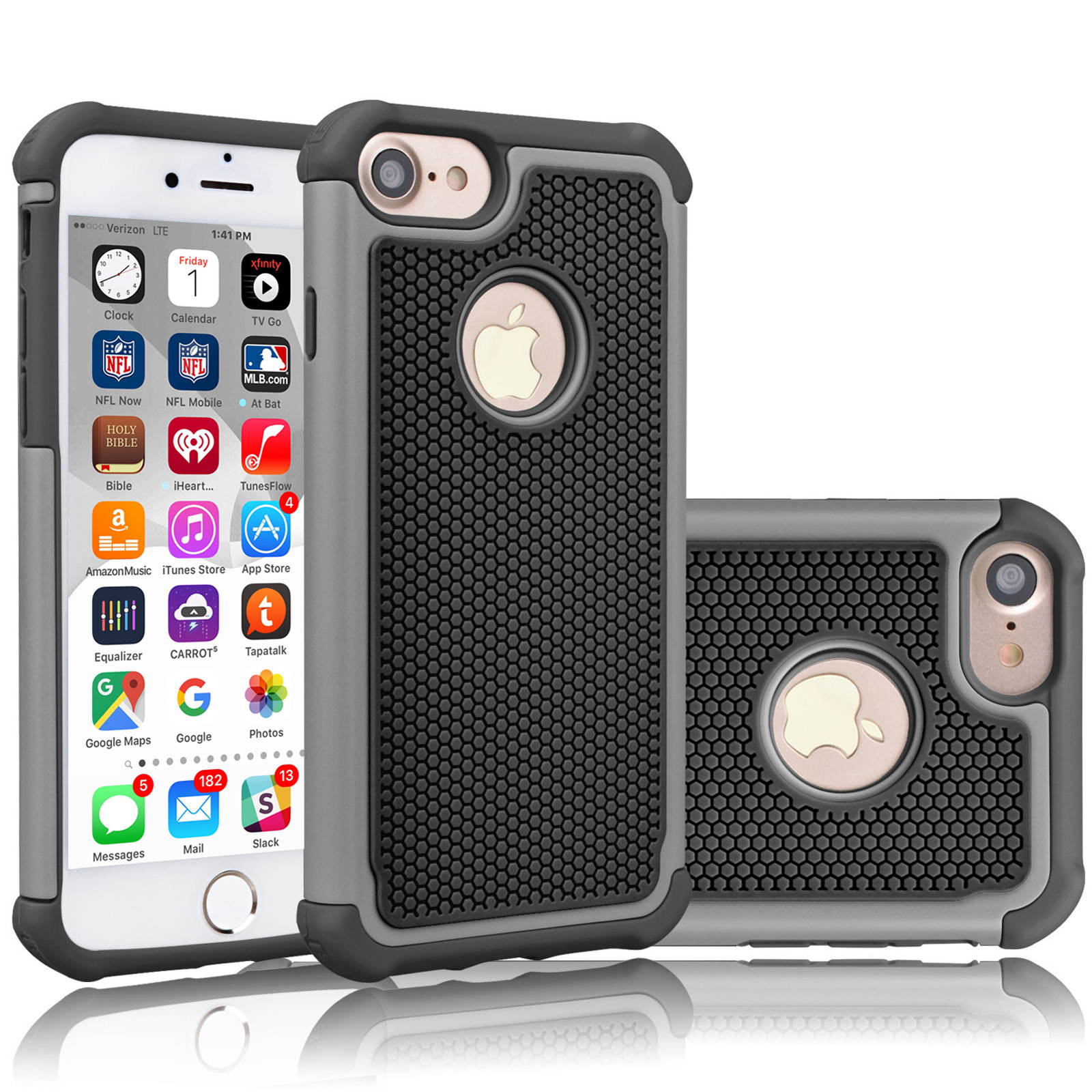 Tekcoo for iPhone 8 Case/iPhone 7 Cute Case, [Tmajor] Shock Absorbing Cases [Blue] Hybrid Bumper Sturdy Defender Rugged Cases Cover Plastic Outer & Rubber Silicone Inner