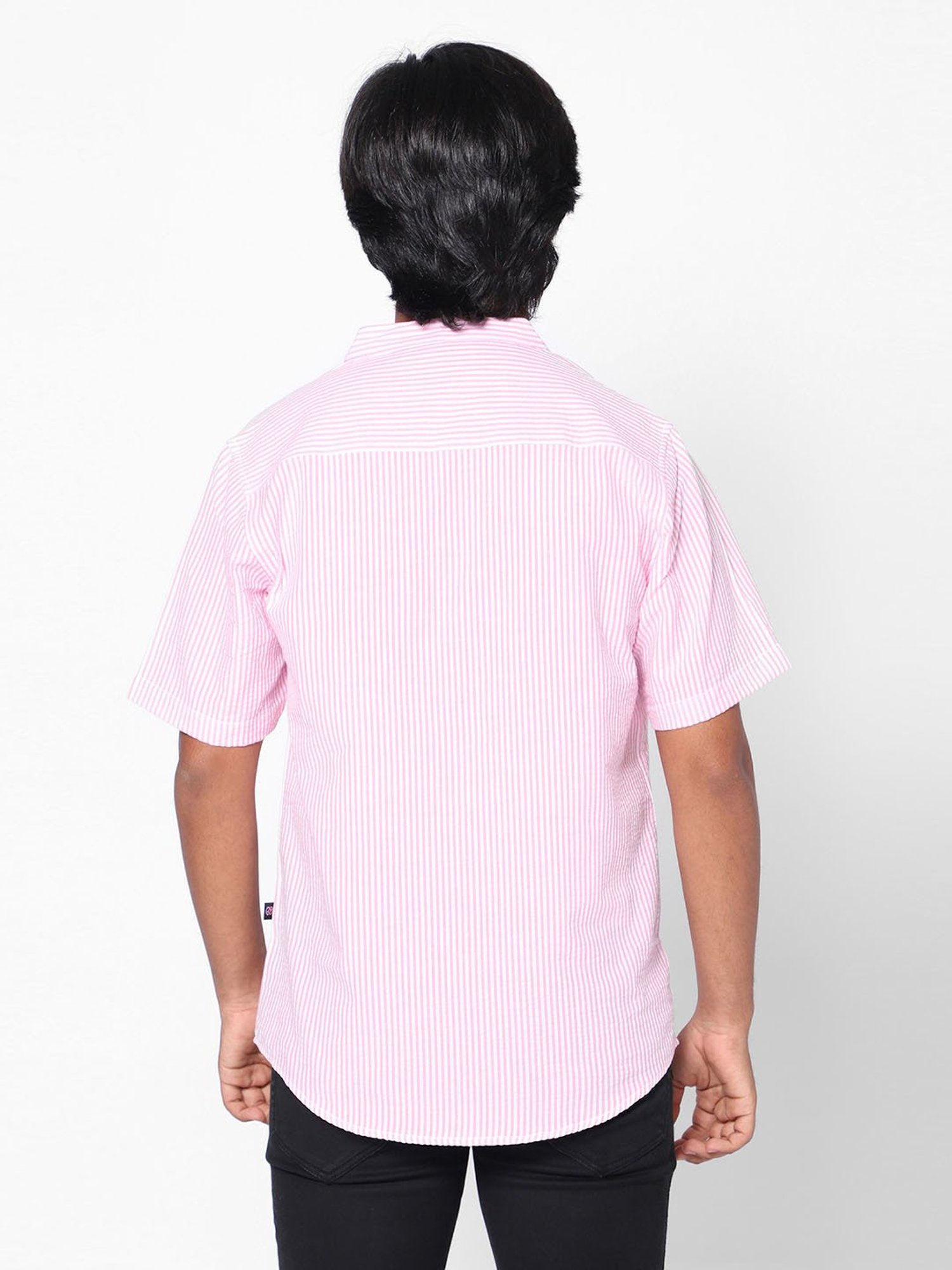 TeenTrums Boys Pink Striped Shirt