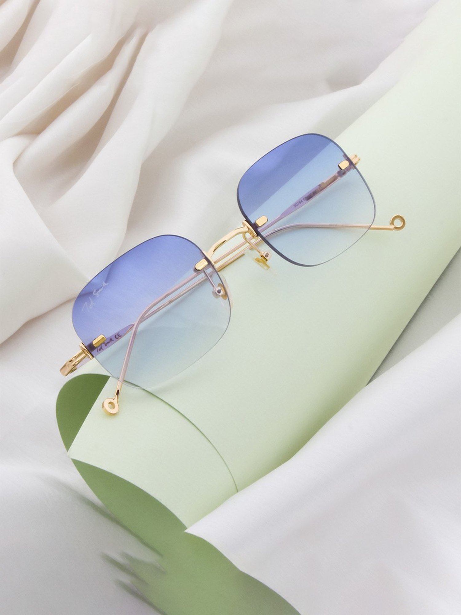 Ted Smith JUSTME_C3 Blue Gradient Square Sunglasses