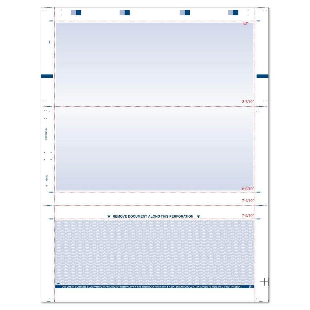 8-1/2" x 11" C Fold Duplex Check Blue (check at the bottom) (Box of 2000)