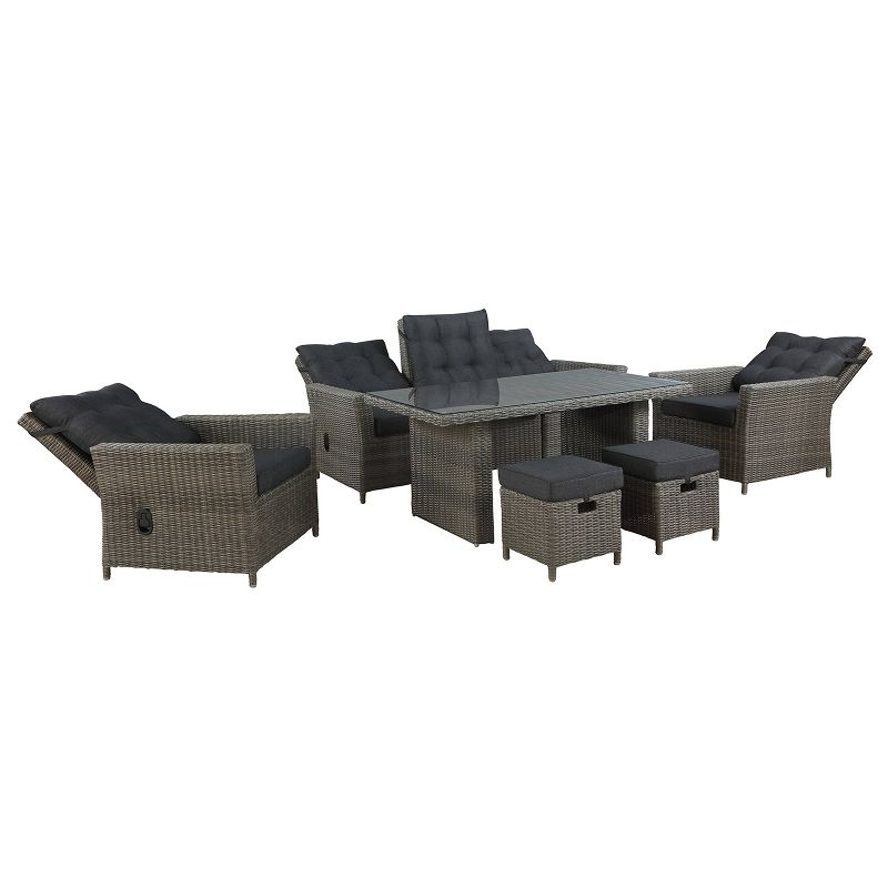 Asti 6pc Wicker Outdoor Seating Set - Gray - Alaterre Furniture