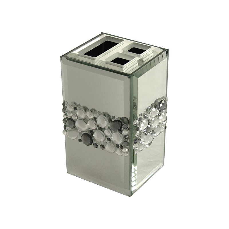 Harlow Tooth Brush Holder Light Silver - Elegant Home Fashions