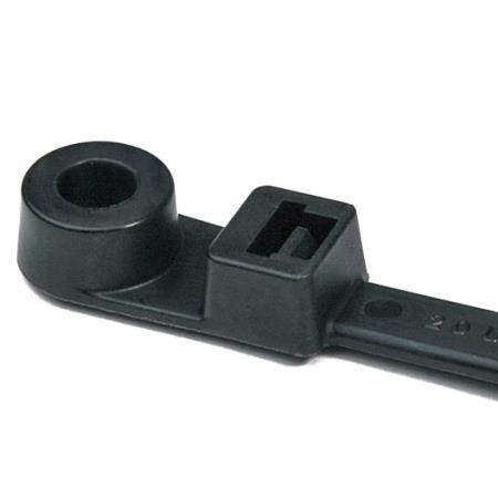 HellermannTyton - Cable Tie,Mount Hole,8" x 3/16",Black,50 lb./100pk