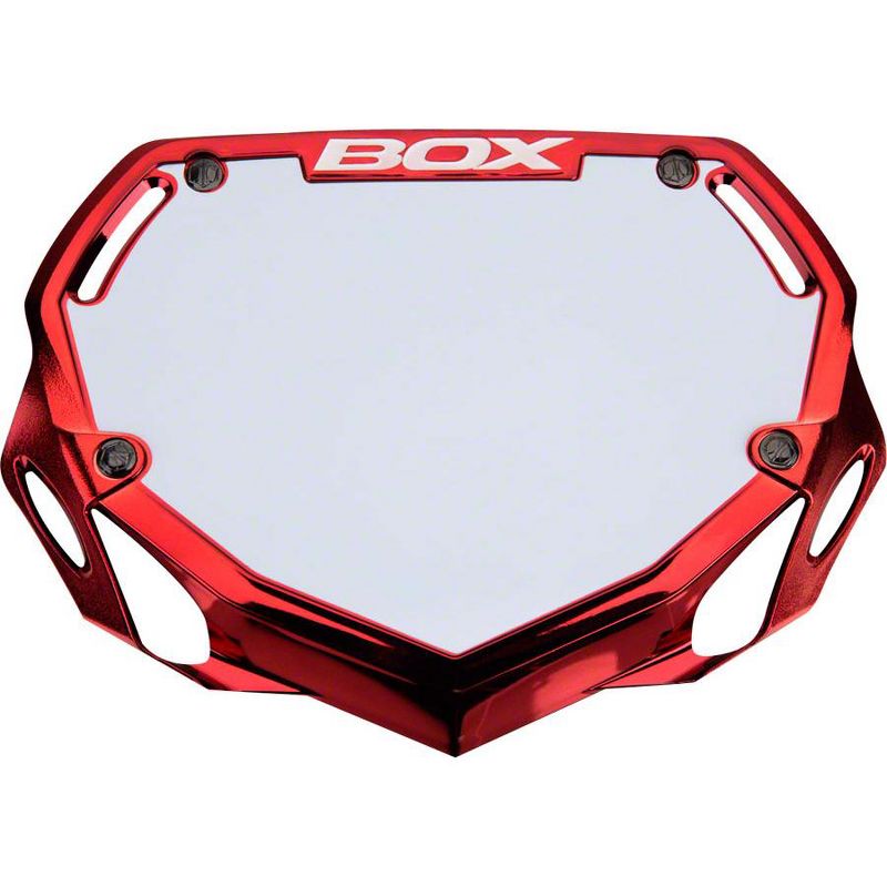 BOX Two BMX Number Plate Red/Crome Small