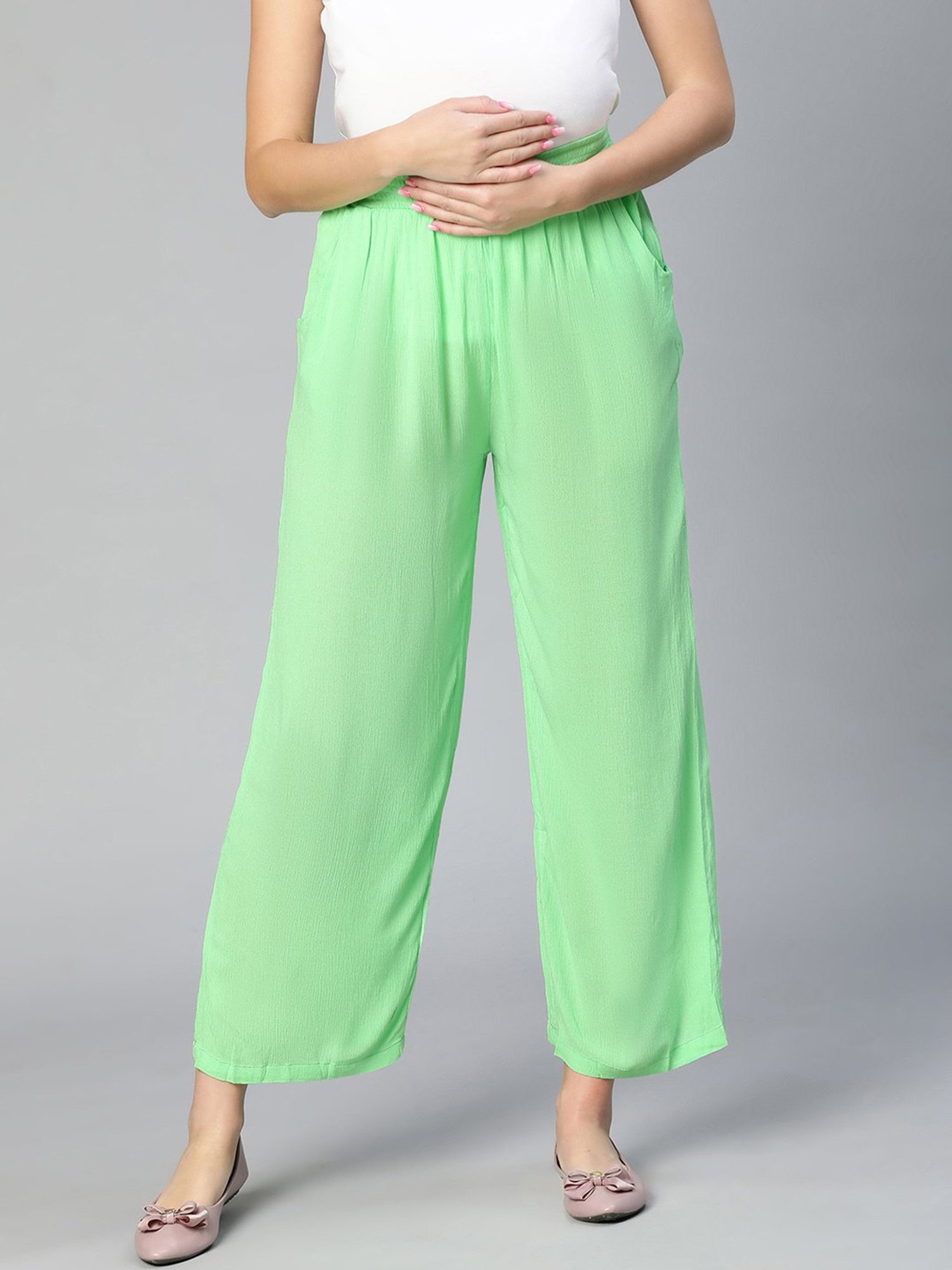 Oxolloxo Green Relaxed Fit Maternity Pants