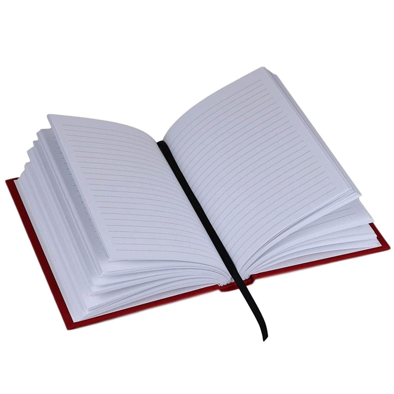 Ferus & Fivel Journal Notebook Hardcover Book Lined Ruled 5 X 7 inches (Red)