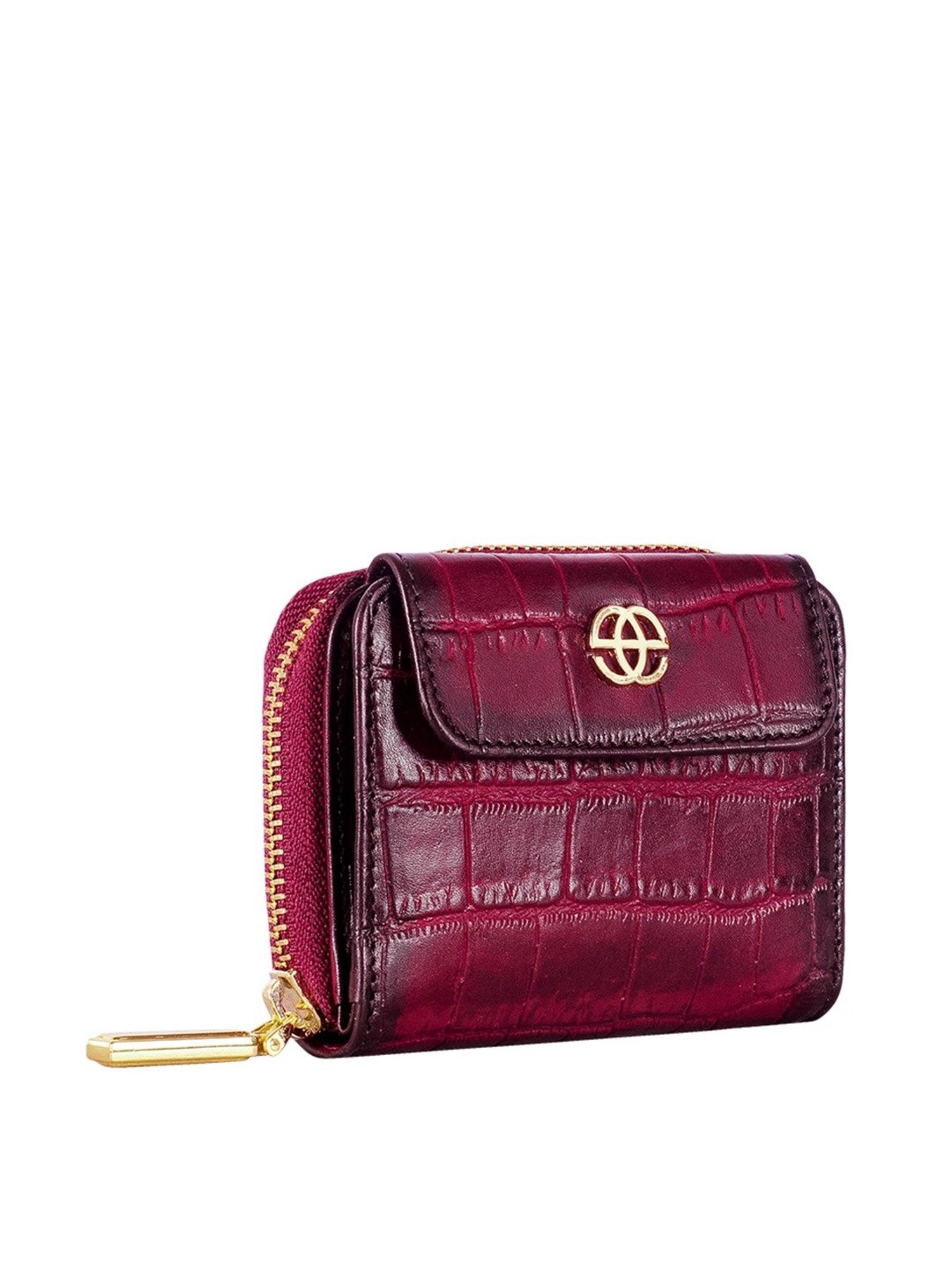 Eske Eva Magenta Textured Zip Around Wallet for Women