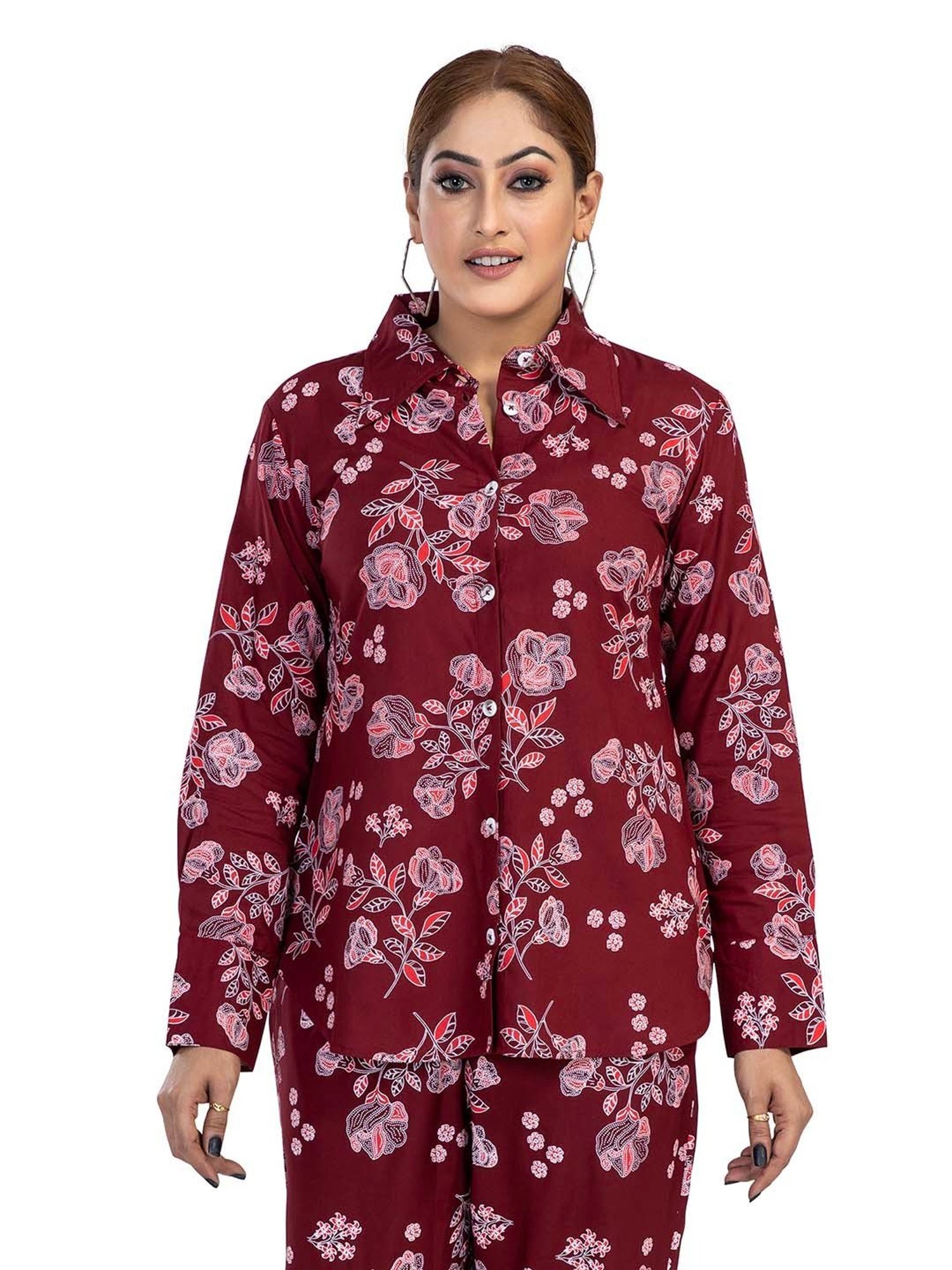 Nino Bambino Maroon Printed Shirt With Pants