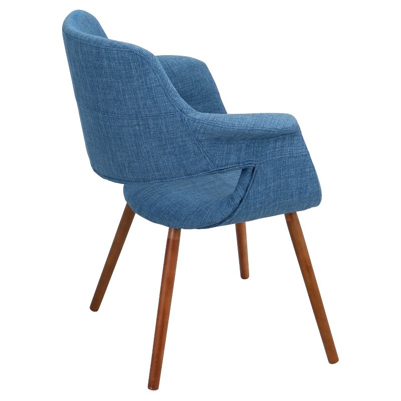 Vintage Flair Mid Century Modern Walnut Wood Legged Dining Chair Polyester/Blue - LumiSource