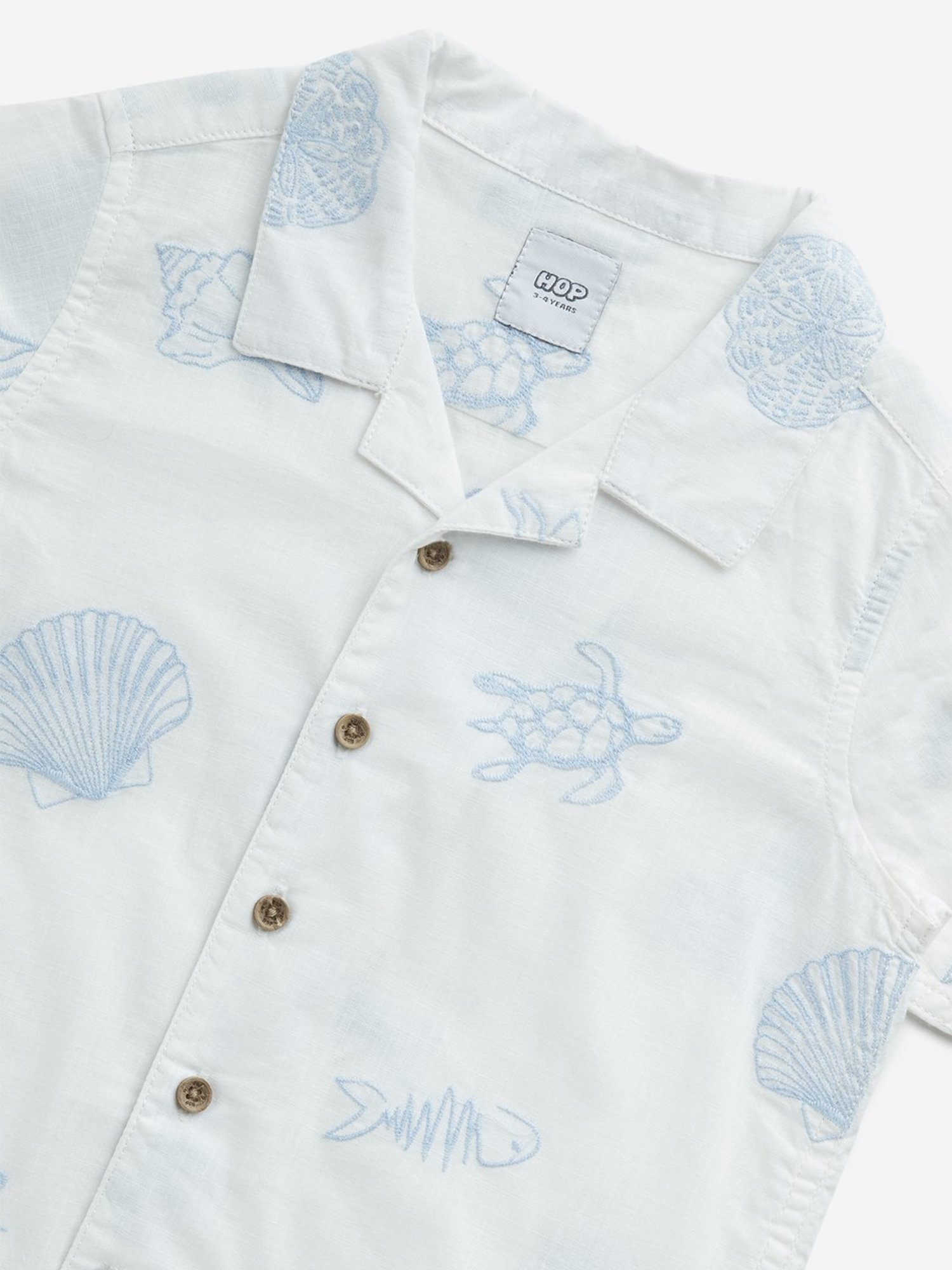 HOP Kids by Westside White Embroidered Shirt