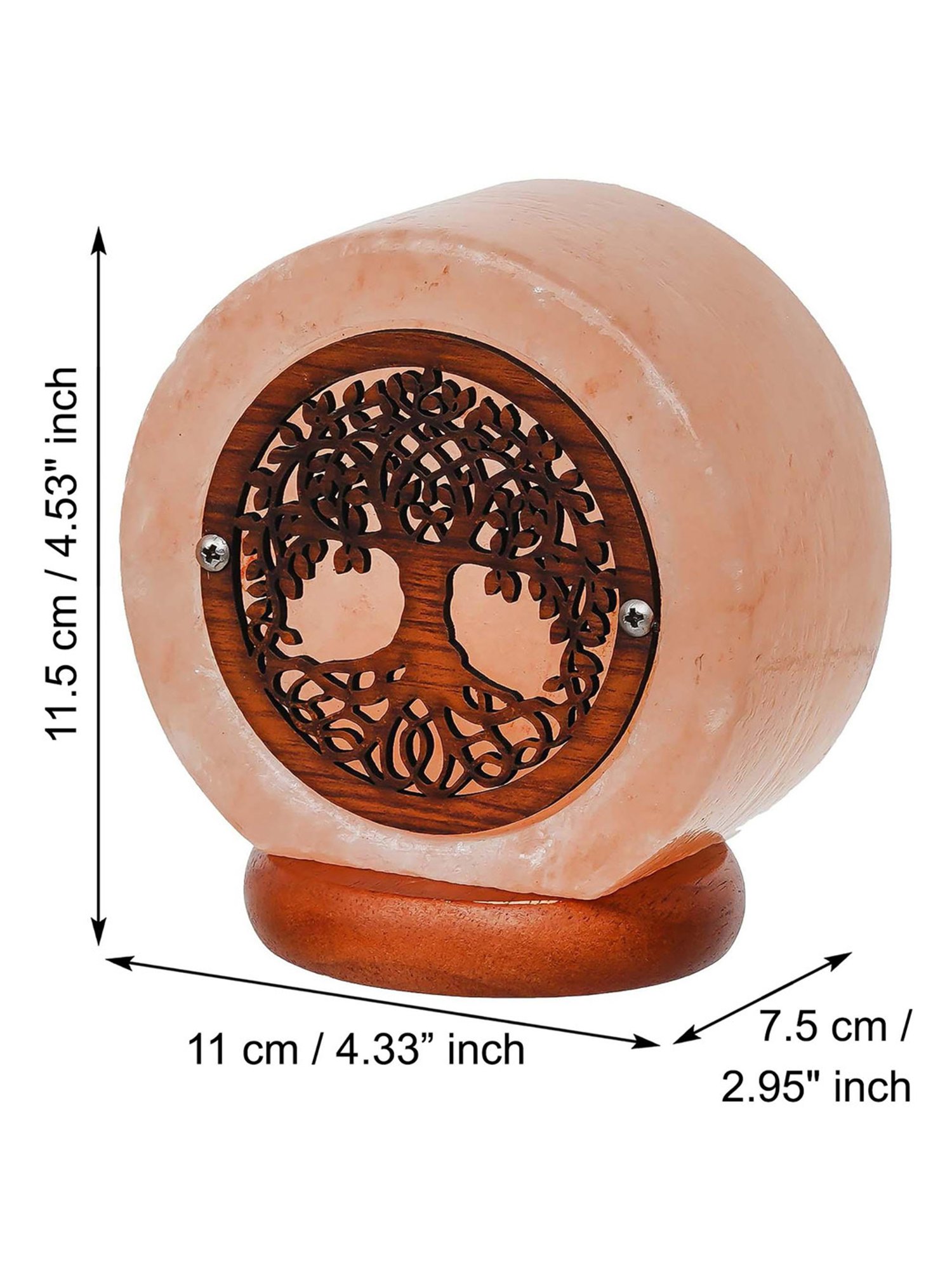 eCraftIndia Tree Of Life Decorative Himalayan Salt Lamp with Wooden Base