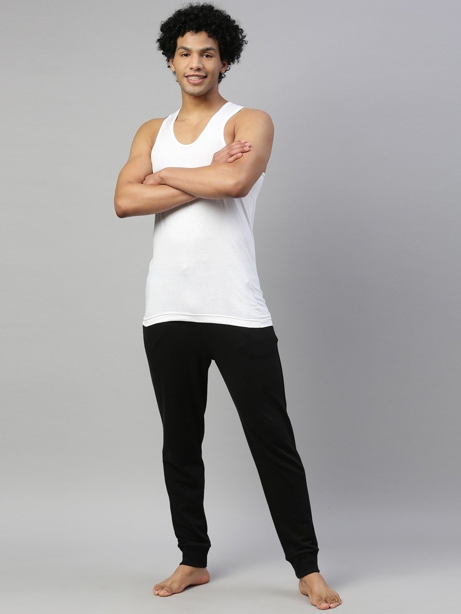 Dixcy Scott Maximus White Cotton Regular Fit Vest - Pack Of 3