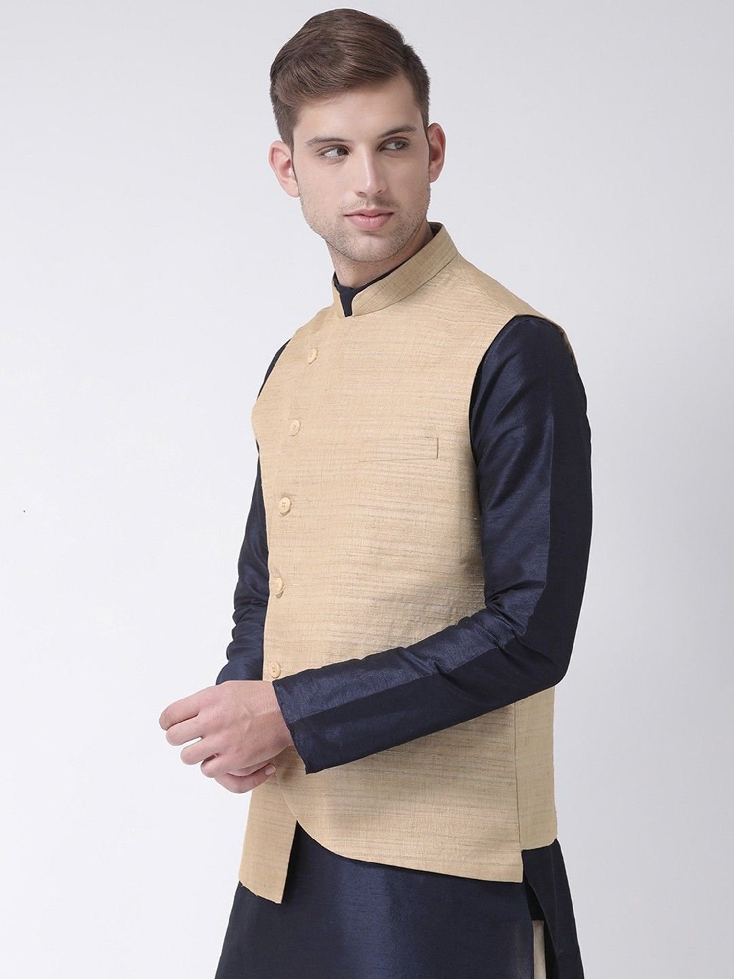 Fabindia Multicolor Regular Fit Printed Cotton Nehru Jacket