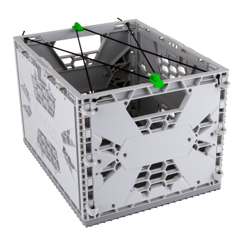 Flambeau Outdoors 455TK Multi-Purpose Storage Tuff Krate with Shock Cords Stays for Kayaking and Fishing, Gray