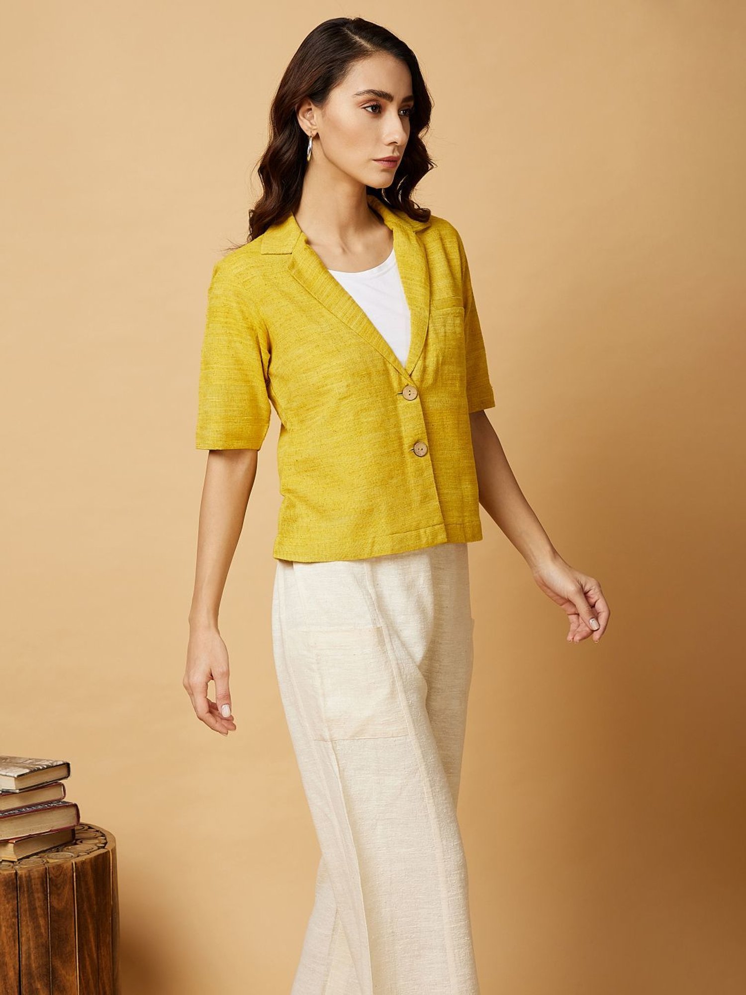 Arras Mustard Yellow Notch Collar Shirt