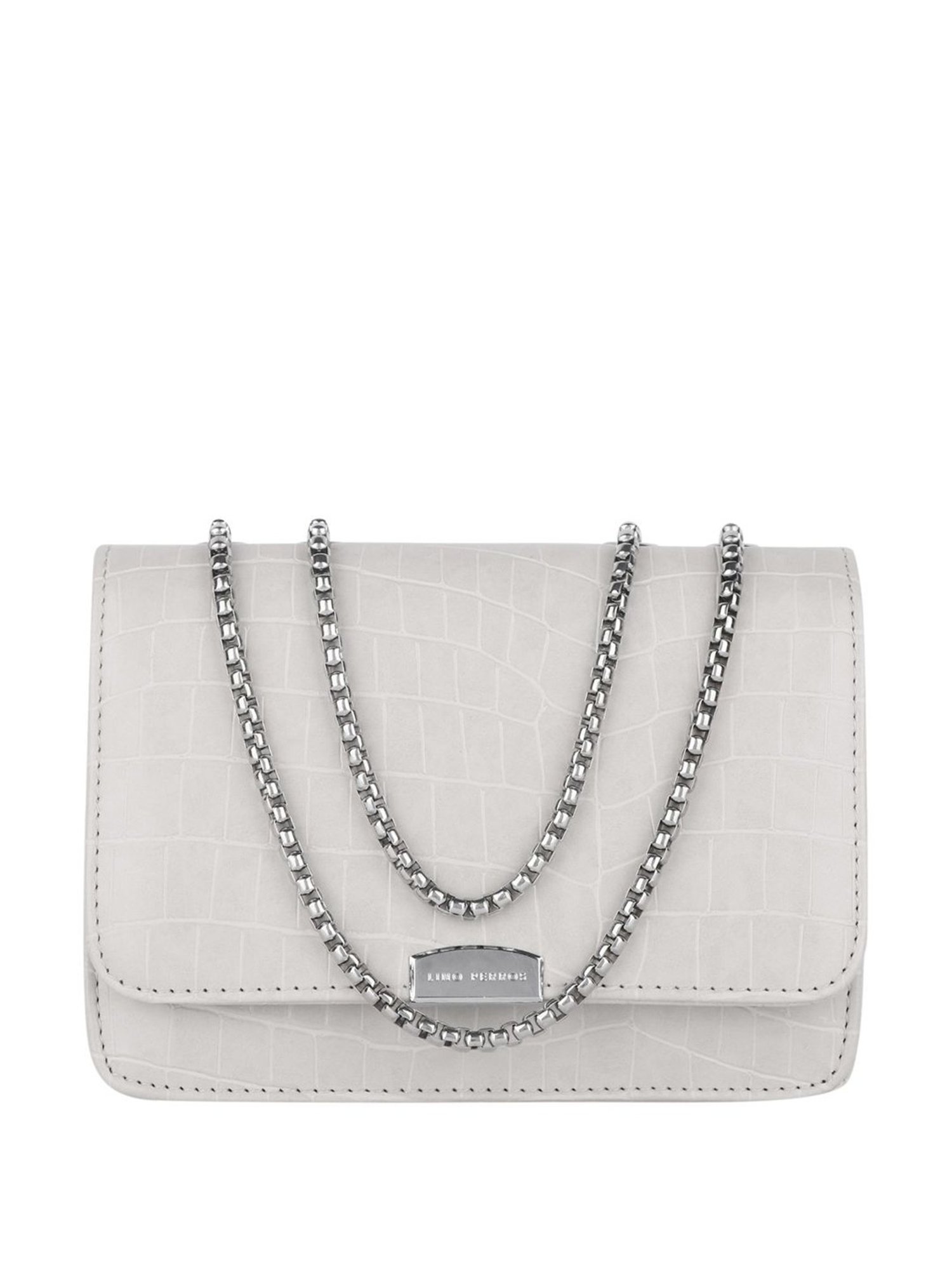 Lino Perros White Textured Medium Sling Handbag