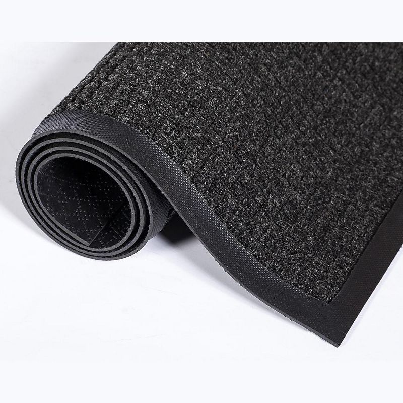 3'9"x5' Rectangle Solid Floor Mat Gray - Crown