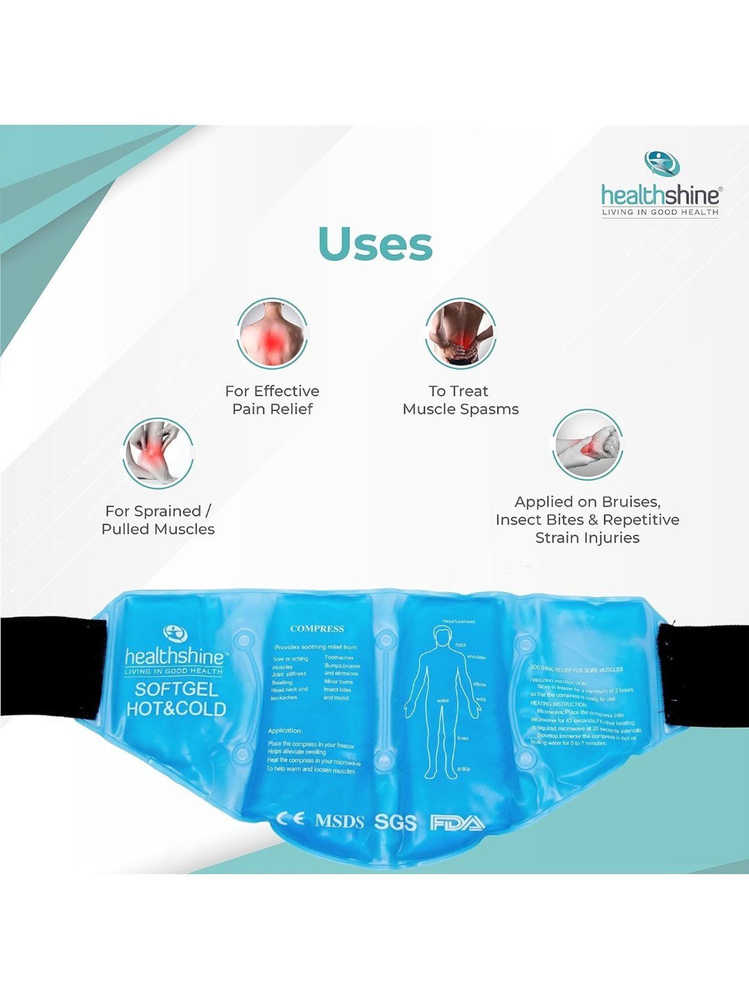 Healthshine Pocket-Friendly Multipurpose Hot & Cold Therapy Gel Pack Premium (Blue)