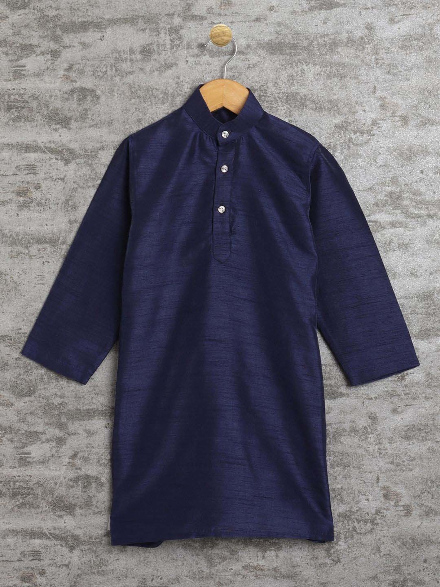 Ahhaaaa Kids Navy Embellished Full Sleeves Kurta Set