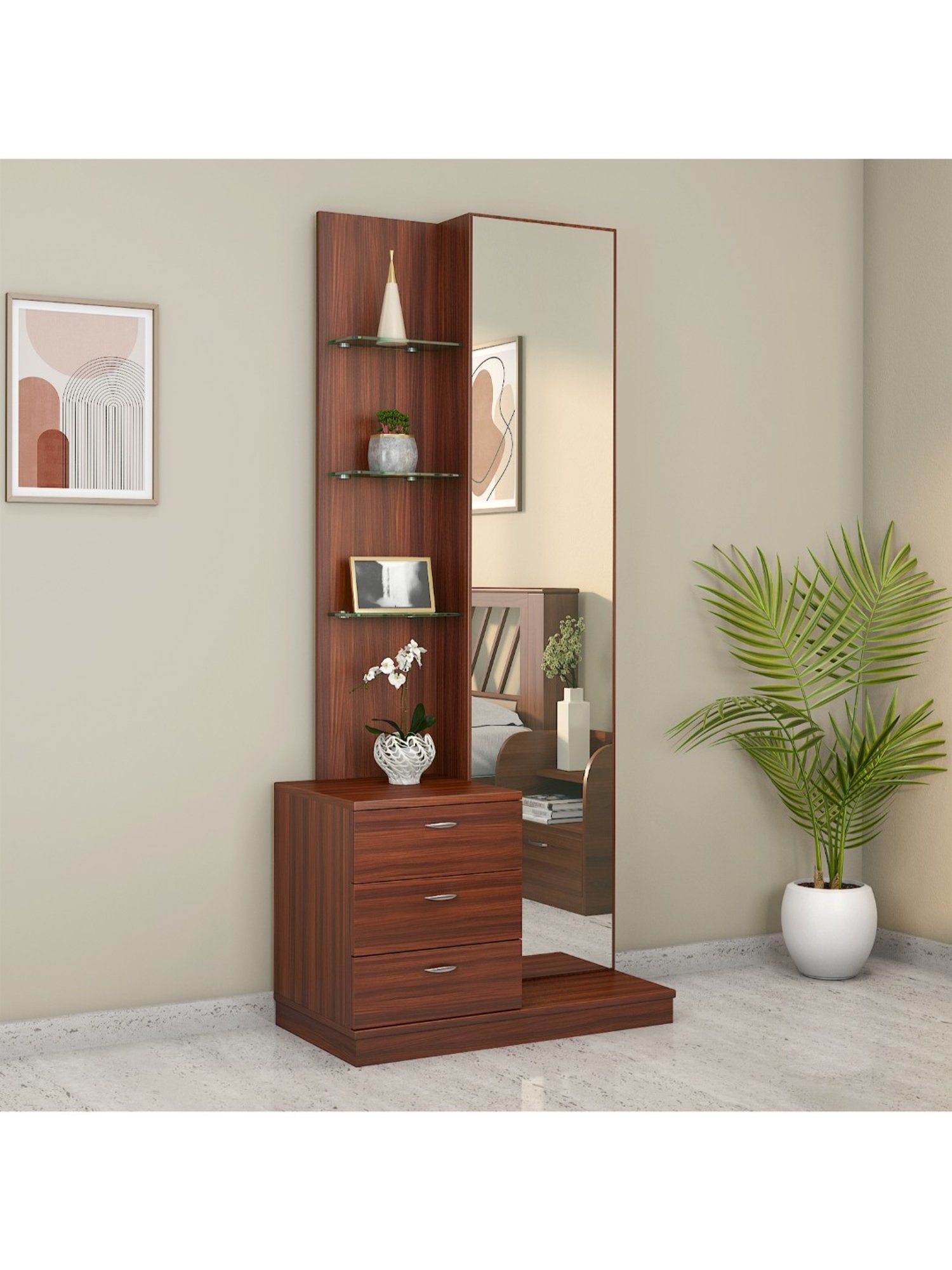 Godrej Interio Aero Valigny Oak Engineered Wood Standerd Dressing Table
