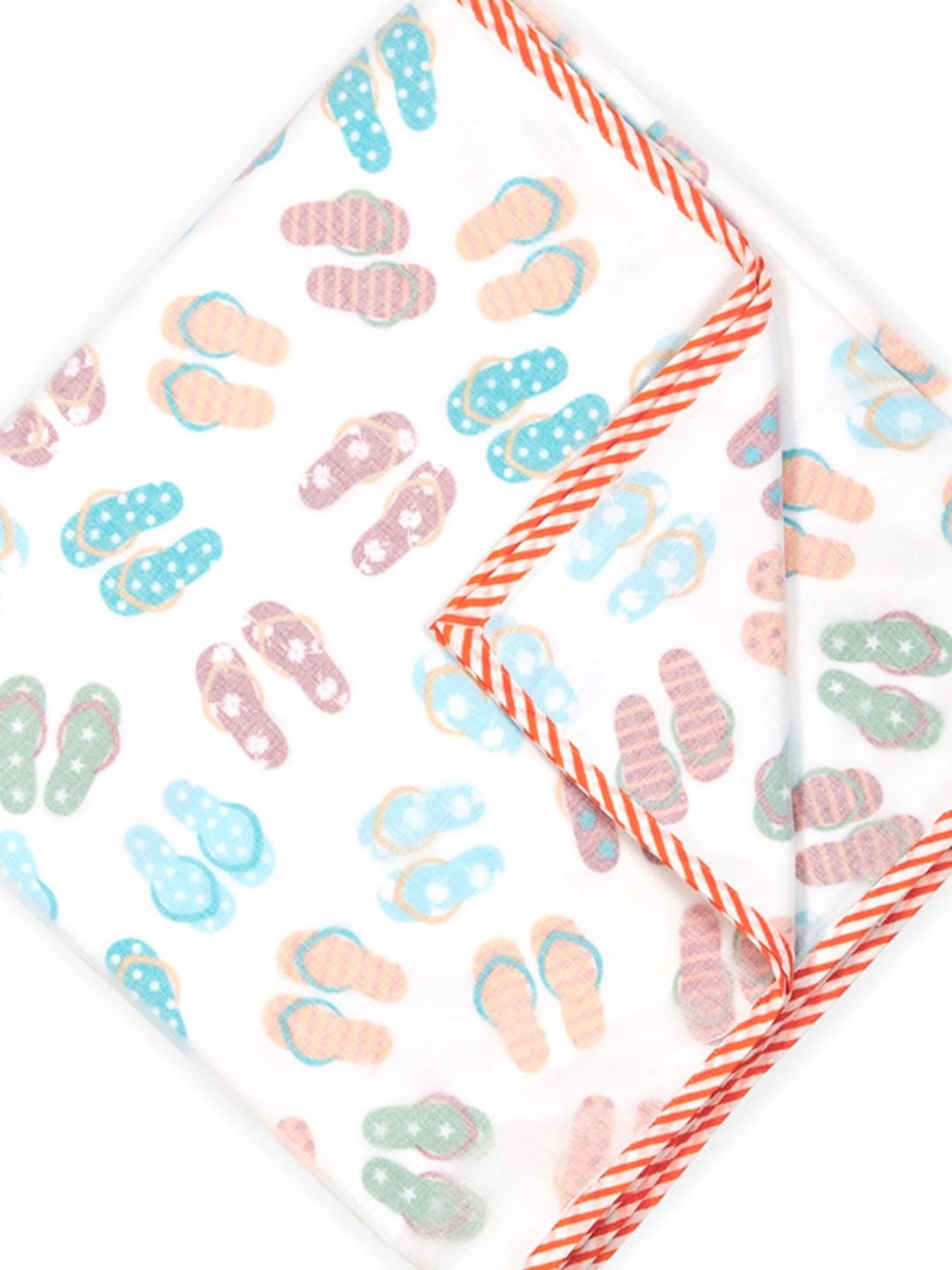 Nigh Nigh Flipflops Multicolor Cotton 70 TC Toddlers Dohar - Set of 1