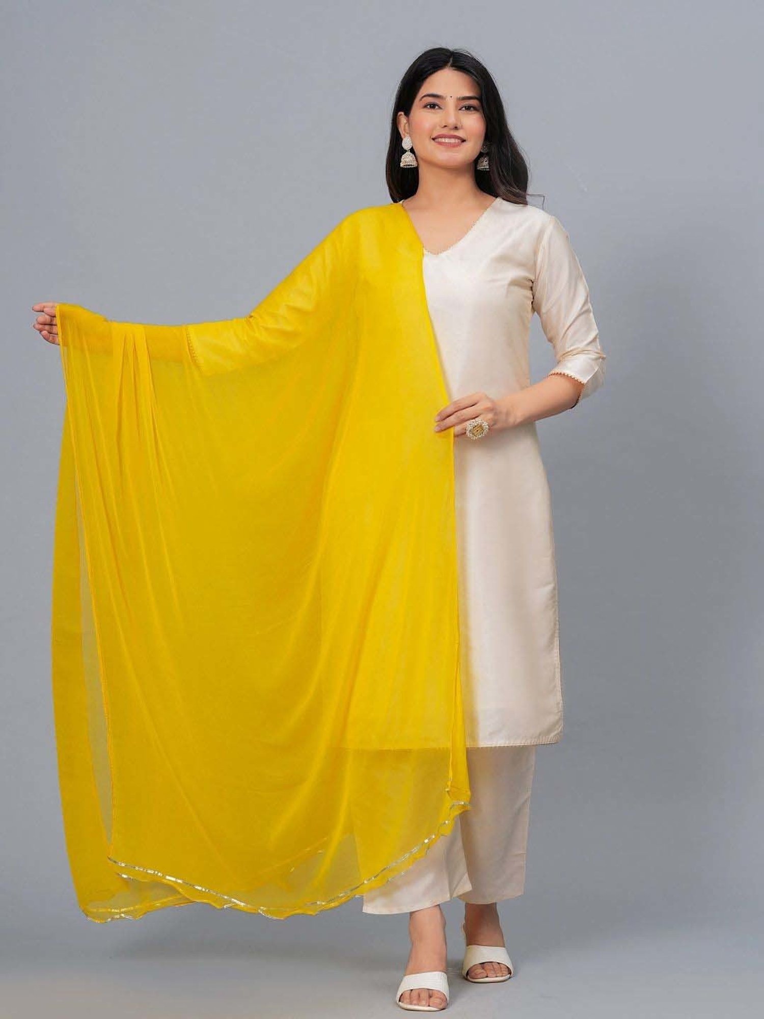 Stylum Mustard Plain Dupatta