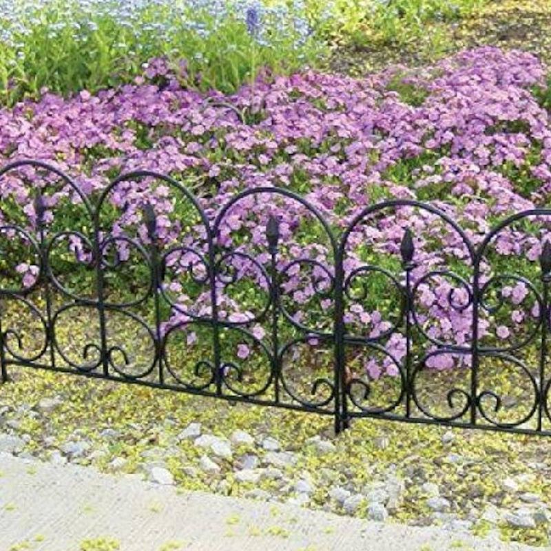 15.75" Victorian Fencing Medium, Poly Fence, 12 Pc - Black - Emsco