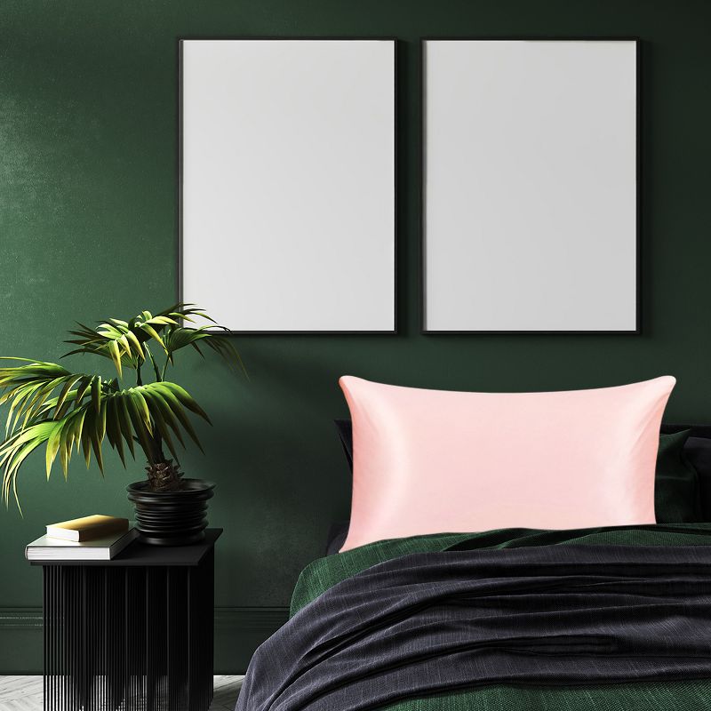 1 Pc 20&rdquo; x 30" Silk for Facial Beauty and Hair Pillow Case Black - PiccoCasa