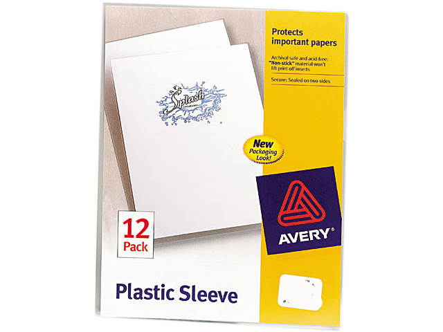 Avery 72311 Plastic Sleeves, Letter, Polypropylene, Clear, 12/Pack