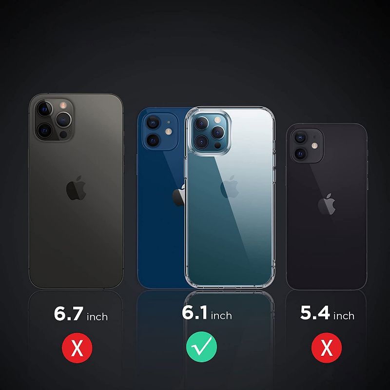 Letscom Crystal Clear Case for iPhone 12 & iPhone 12 Pro Anti-Yellowing, Corner Shockproof, Military Grade Protection Phone Case - Clear Ci121