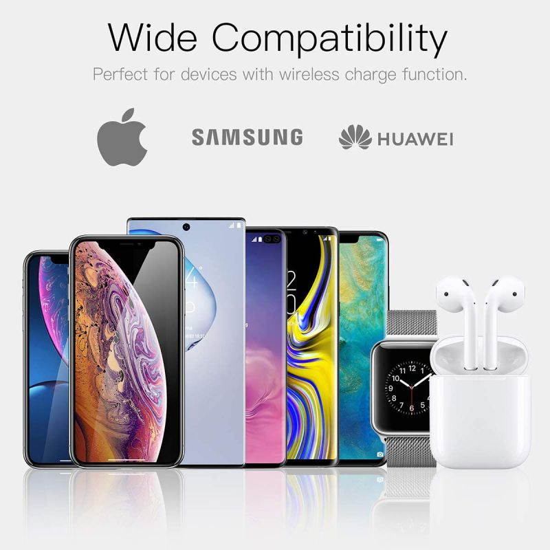 AICase Qi Wireless Charger,3-in-1 Charging Pad,Multiple Devices Wireless Charger Dock for Air Pods iWatch iPhone