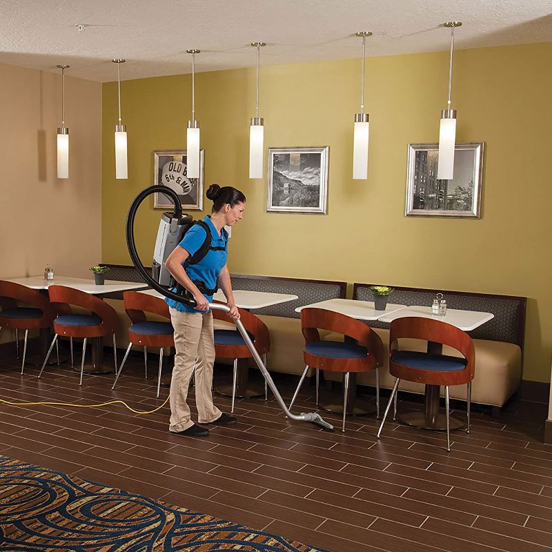 ProTeam 107363 ProVac FS 6 6 Quart Backpack Vacuum with 2 Piece Restaurant Wand Tool Kit, Various Attachments, and 50 Foot Extension Cord