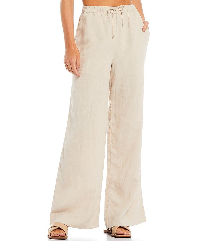 NIA Linen Full Length Drawstring Coordinating Pants