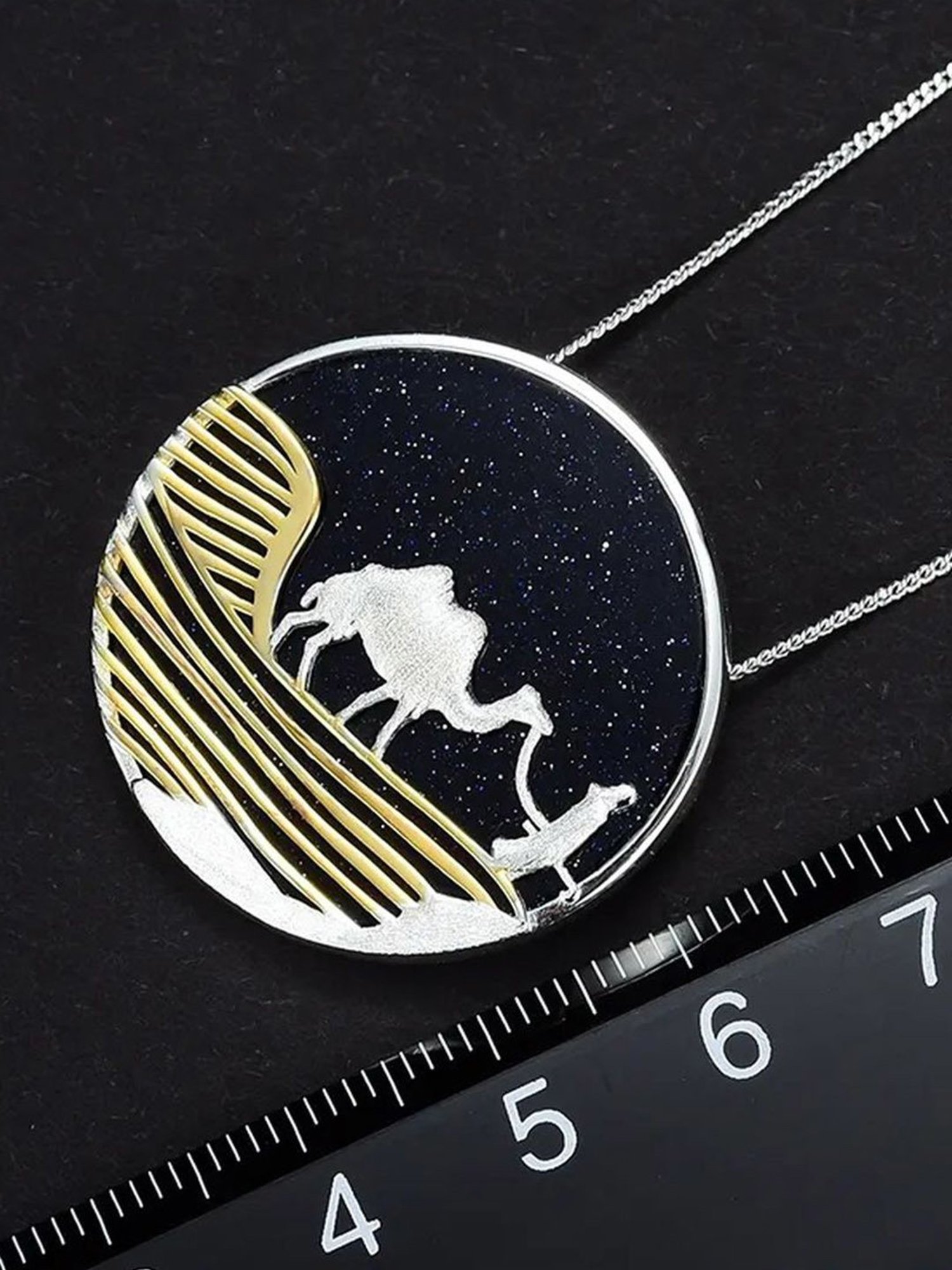 Rihi by P.C. Chandra Jewellers 92.5 Sterling Silver Arabian Knights Pendant for Women & Girls