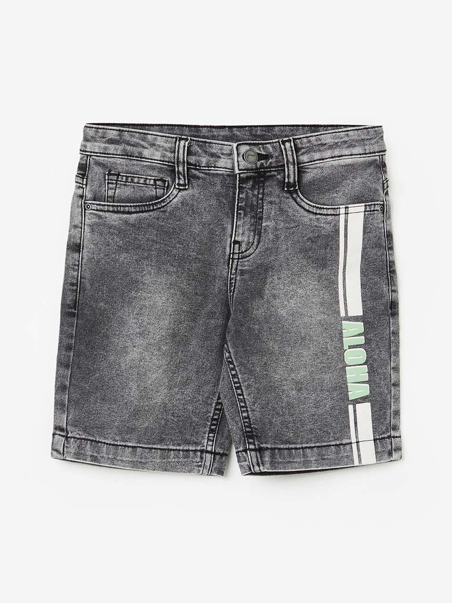 Fame Forever by Lifestyle Kids Grey Cotton Printed Shorts