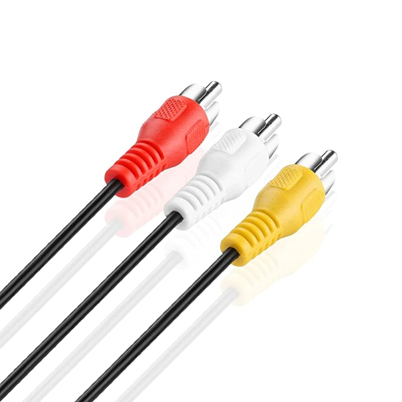 3 RCA Cable 10 FT 3RCA AV RCA Composite Video + 2RCA Stereo Audio MM Male to Male Dual Shielded RCA Connector Plug Jack Wire Cord