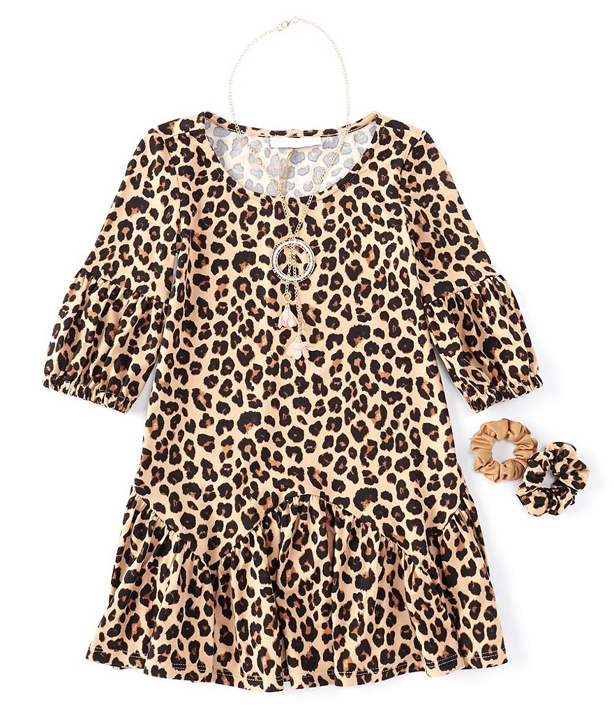 Bonnie Jean Little Girls 4-6X Leopard-Print Dropwaist Dress
