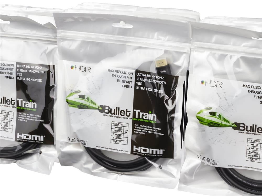 AVPro Edge AC-BT02-AUHD-MP 2m/6.5ft Bullet Train HDMI Cable/18Gbps Ultra High Speed (Masterpack/QTY 50)