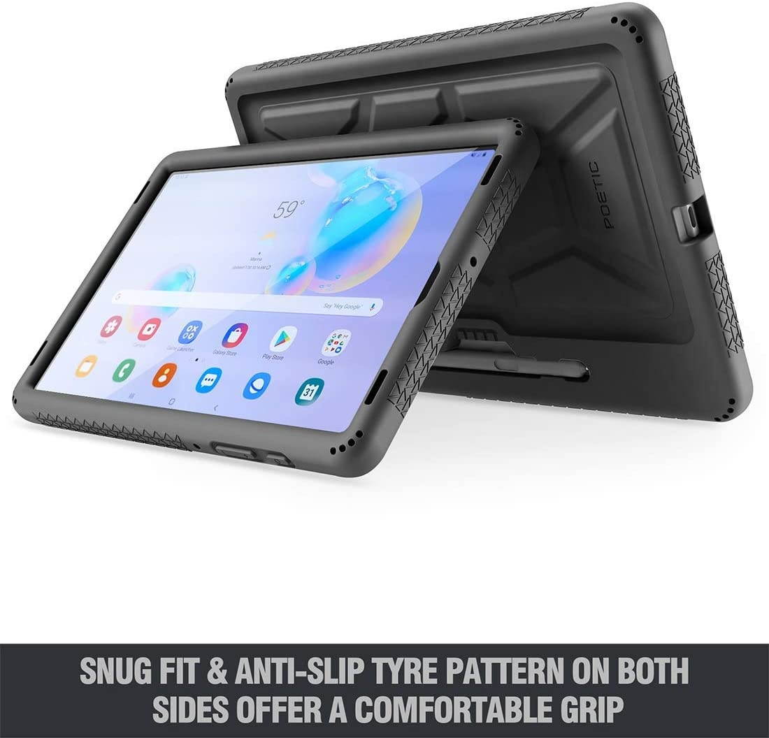 Galaxy Tab S6 Tablet Case, Poetic Heavy Duty Shockproof Kids Friendly Silicone Case Cover, TurtleSkin Series, for Samsung Galaxy Tab S6 10.5 inch Tablet (SM-T860/SM-T865 2019 Release), Black