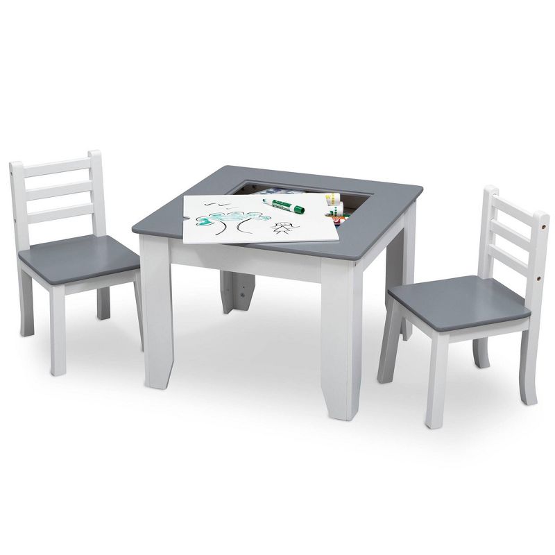Delta Children Chelsea Wood Table and Chair Set - Gray/White