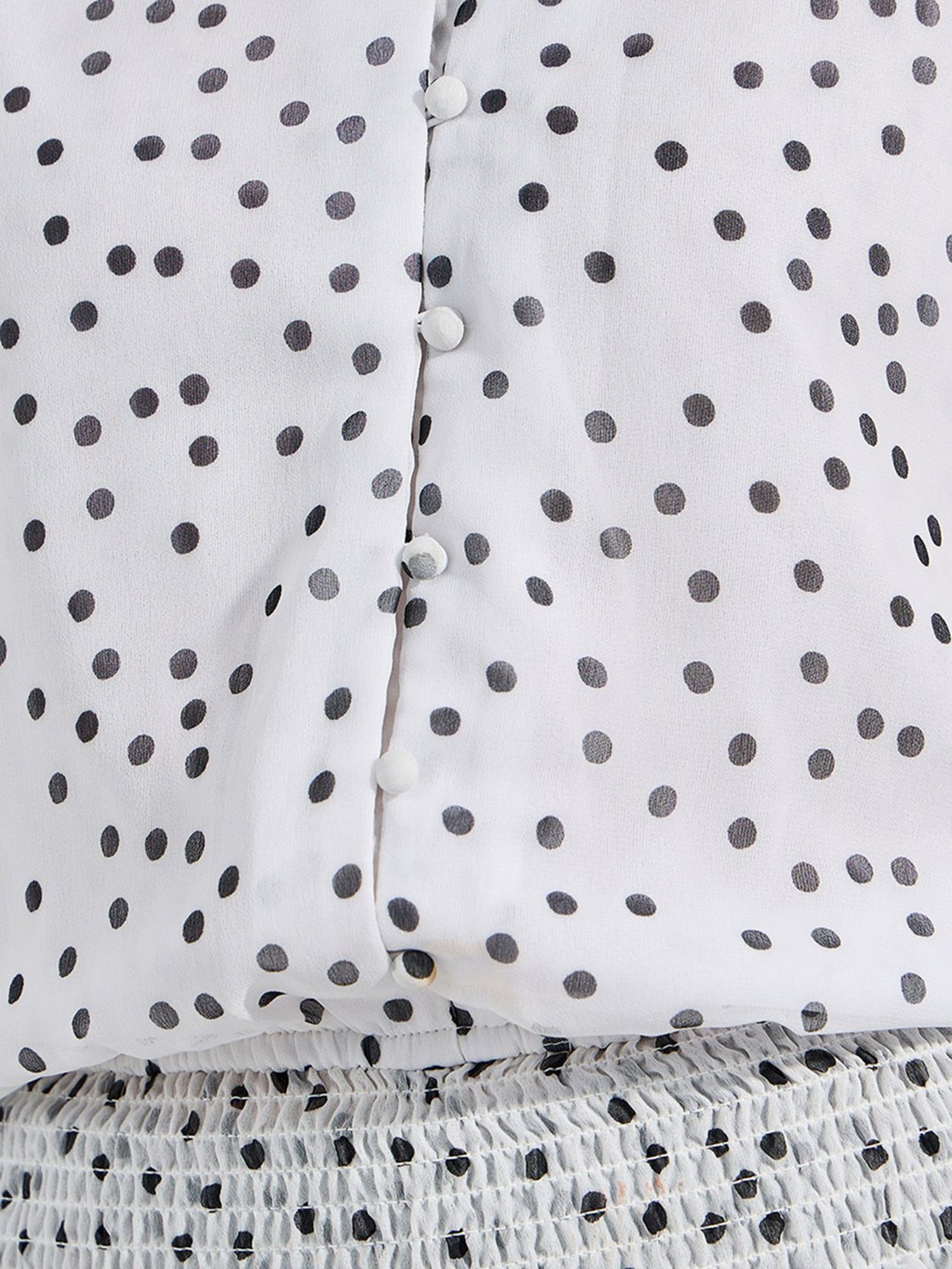 Styli White & Black Printed Top