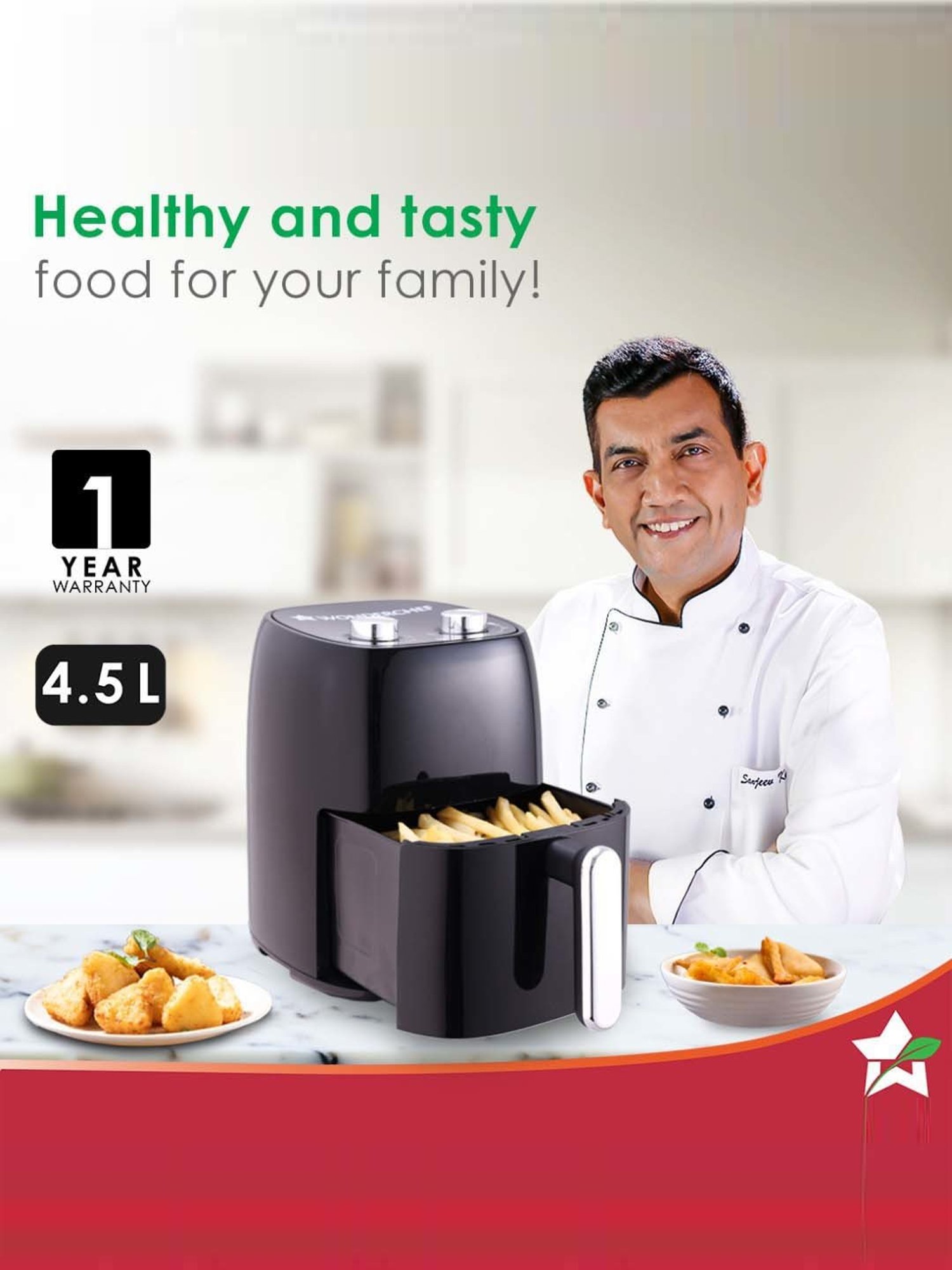 Prestige Nutrifry Black Plastic Electric Digital Touch Airfryer 4.5L