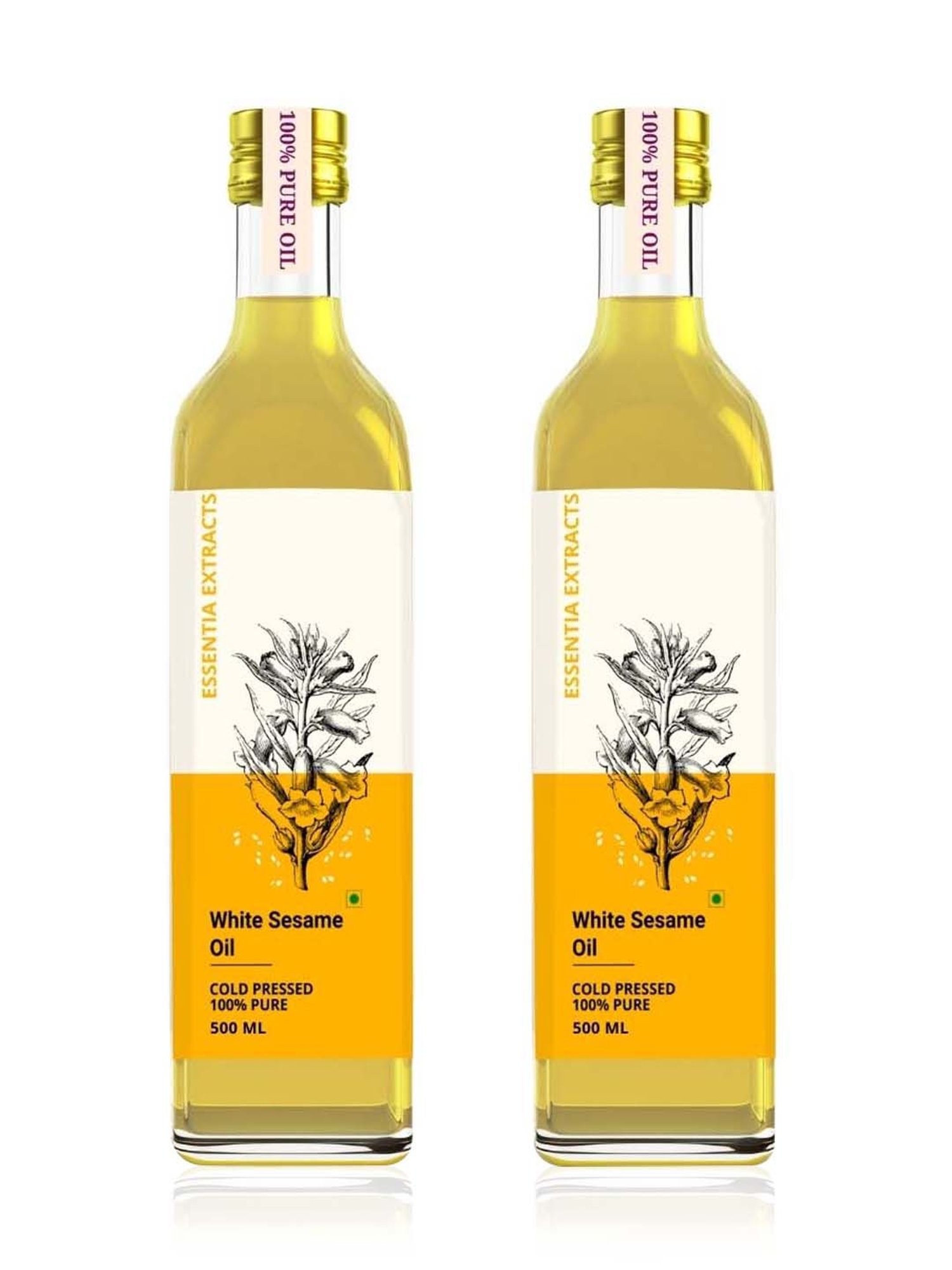 Essentia Extracts Cold-pressed White Sesame Oil Pack of 2 - 1000 ml